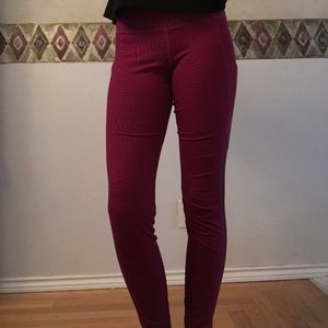 Magenta leggings with sheer sides